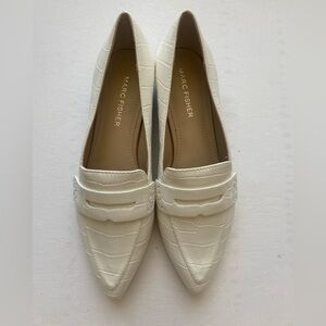 Marc Fisher White Loafers